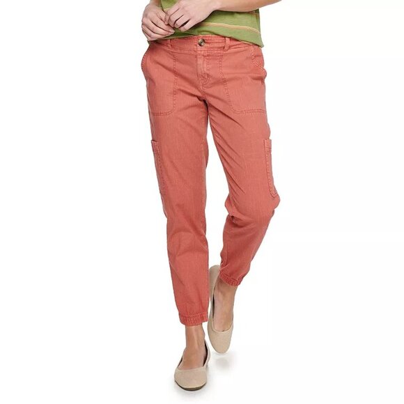 Sonoma Goods For Life Midrise Utility Jogger Pants Brianna Blush Size 12 - Picture 9 of 9